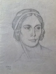 Porträt von Anna Pawlowa (1881-1931), 1908 (Kohle auf Papier)